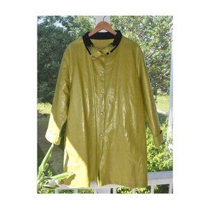 ROXY WELLS Waxed Green Funky Rain Jacket Size M